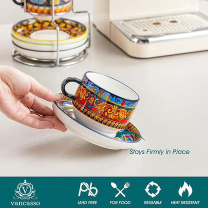 vancasso 8 Oz Bohemian Espresso Cups Set of 4 - Image 3