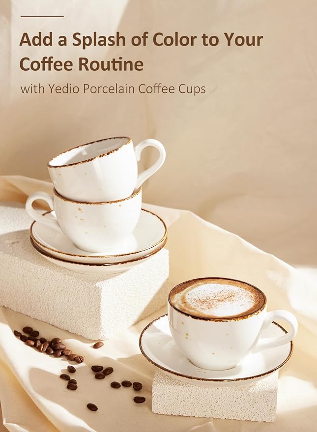 8 oz Porcelain Cappuccino Cups - Image 5