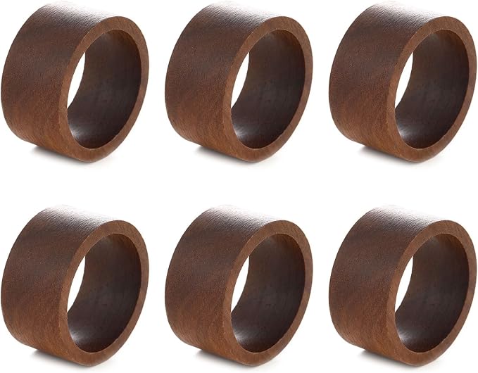 6 Pieces Rustic Wooden Napkin Rings Farmhouse Wooden Napkin Holder Ring Rustic by lasenersm