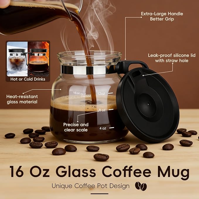 16 Oz Coffee Pot Mug, Mini Coffee Pot Cup, - Image 3