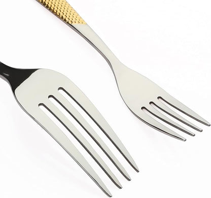 Gold Silverware Set 20-Piece Stainless Steel Flatware Cutlery Set | Service - Image 3