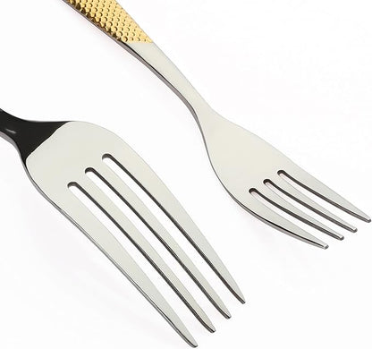 Gold Silverware Set 60-Piece Stainless Steel Flatware Cutlery Set Service - Image 3