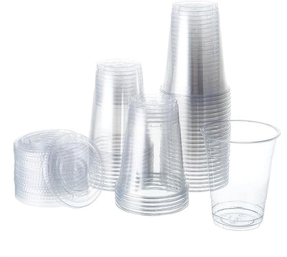 FULING Clear Plastic Cups With Lids Disposable Cups - Image 2