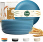 Deep Dinner Plates 10 Inch, Plastic Plates Reusable, Unbreakable Wheat Straw by BUSOKIP