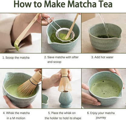 Ochcahser Matcha Set, Matcha Whisk Set Includes 17 oz Matcha Bowl | Matcha - Image 6