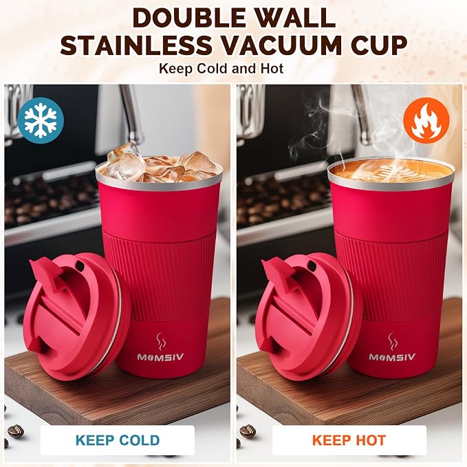 MOMSIV 17oz Travel Coffee Mug, Insulated Coffee Cup - Image 3