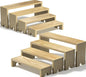 2 Set Large Wooden Tiered Riser Display Stands for Vendor Events,Stackable Perfume Organizer Cologne Stand for Men Women,Wooden Cupcake Dessert Stand,Wood Dessert Table Display Set,Food Display Risers for Party（12-11.2-10.4-9.6IN）