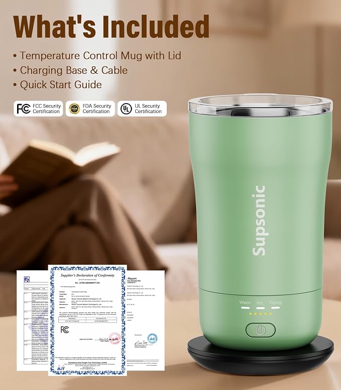 Supsonic Heated Coffee Mug, 14oz Smart Constant Temperature Travel Mug | Heat - Image 8