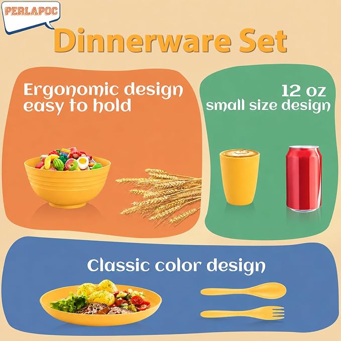 20 Piece Wheat Straw Dinnerware Sets - Image 7
