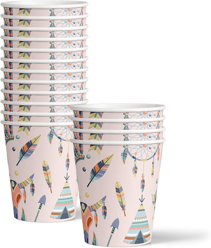 Tribal Boho Birthday Party Supplies Set Plates Napkins Cups Tableware Kit for 16