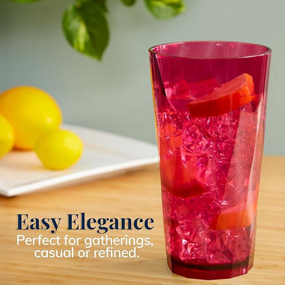 US Acrylic Optix Plastic Reusable Drinking Glasses 20oz Water Cups in Jewel - Image 5