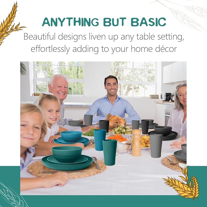 Teivio 32-Piece Plates and Bowls Sets - Image 5