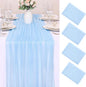 4 Pcs 10FT Sky Blue Chiffon Table Runners 30x120 Inches Tulle Boho Romantic by SAJOO