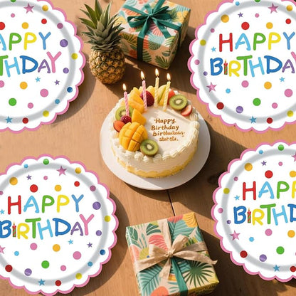 50Pcs Birthday Paper Plates 7inch Party Dessert Plates Supplies Colorful - Image 7
