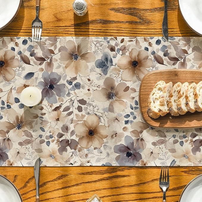 Artoid Mode Poppy Floral 210 GSM Spring Table Runner, Seasonal Summer Fall - Image 7