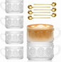 Vintage Coffee Mugs Set of 6, 14 oz Glass Tea Cups by Unknown