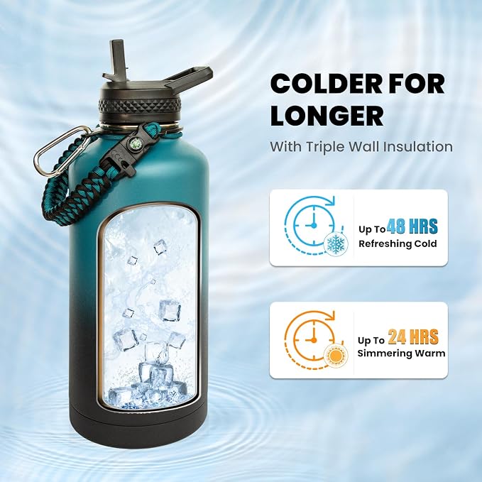 RAYMYLO Insulated Water Bottle 87 oz, Triple Wall Vacuum Stainless Steel | - Image 2