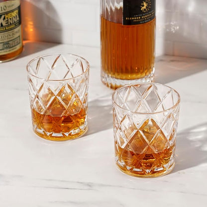 True Diamond Crystal Scotch Bourbon Whiskey Glasses, Old Fashioned Glasses - Image 5