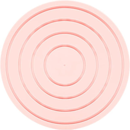 Drink Coasters for Tabletop Protection - Set of 4 No-Slip Silicone Rubber Coasters for Coffee Table, Desk & More - USA-Made Coasters for Drinks w/Liquid-Catching Grooves (Light Pink)