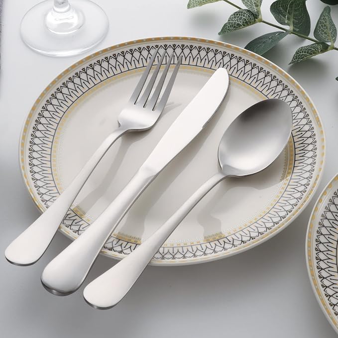 40 Piece Silverware Set, LIANYU Flatware Cutlery Set - Image 3