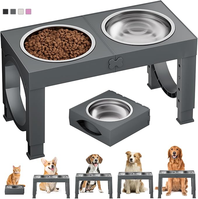 XIAZ Elevated Dog Bowls Large Breed Raised Dogs Bowl Stand Large/Medium Sized by XiaZPet