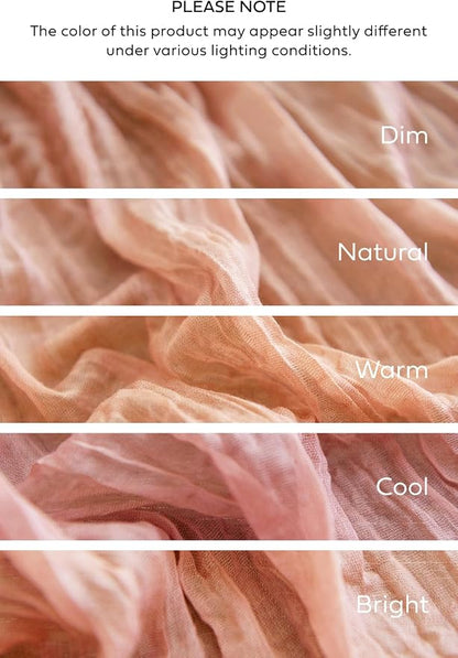 Ling's Moment 14Ft Sunset Terracotta Taupe Sheer Chiffon Table Runner | Silver - Image 4