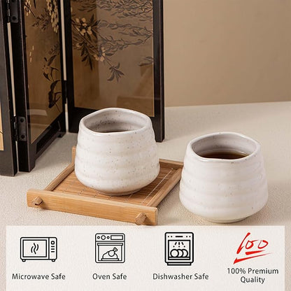 4pcs Japanese Tea Cup Set – Mini Size Cup 5OZ Ceramic Matcha Cup, Handless - Image 4