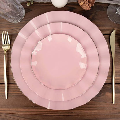 Efavormart 9" Salad Plates – Set of 10 Plastic Dusty Rose Round Disposable - Image 9