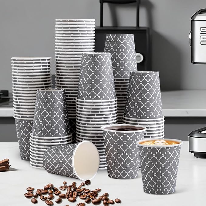 Lamosi Coffee Cups 10 oz 200 Pack, Disposable Paper Coffee Cups, Hot Cups | - Image 6