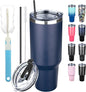 40 oz Tumbler with Lids and Straws, Stainless Steel Insulated Coffee Tumbler by GUDEMAO
