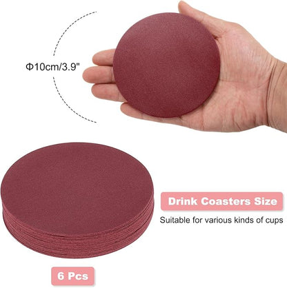 uxcell Round Drink Coasters Set of 6 Dual Sided Non-Slip Non-Stick Waterproof - Image 2