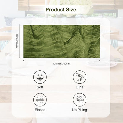 6 Pack Olive Green Cheesecloth Table Runner 35x120 Inch 10Ft Rustic Gauze - Image 4