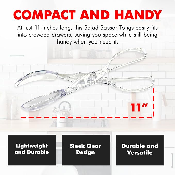 Chef Craft Premium Salad Scissor Tongs, 11.25 inch - Image 4