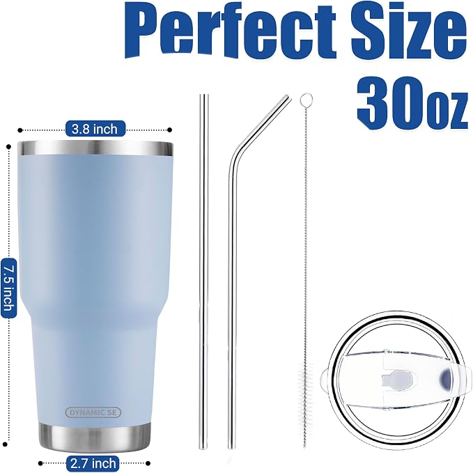 D·S 30oz Blue Tumbler Double Wall Vacuum Insulated Travel Coffee Mug | Double - Image 2