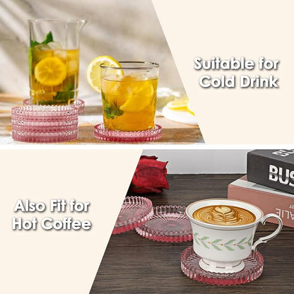Modern Clear Glass Coaster Set of 8- Coffee Table Coasters, Crystal Coaster - Image 5