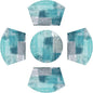 SHACOS Small Round Table Placemats Set of 5 Woven Vinyl Wedge Placemats with Centerpiece Round Table Mats Wipe Clean, Turquoise Grey Abstract Painting