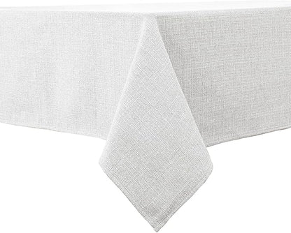 BALCONY & FALCON Rectangle Tablecloth 47" x 63" Washable Wrinkle Resistant and Water Proof Table Cloth, Decorative Linen Fabric Tablecloths for Dining Parties Kitchen Wedding and Outdoor, Owl Grey