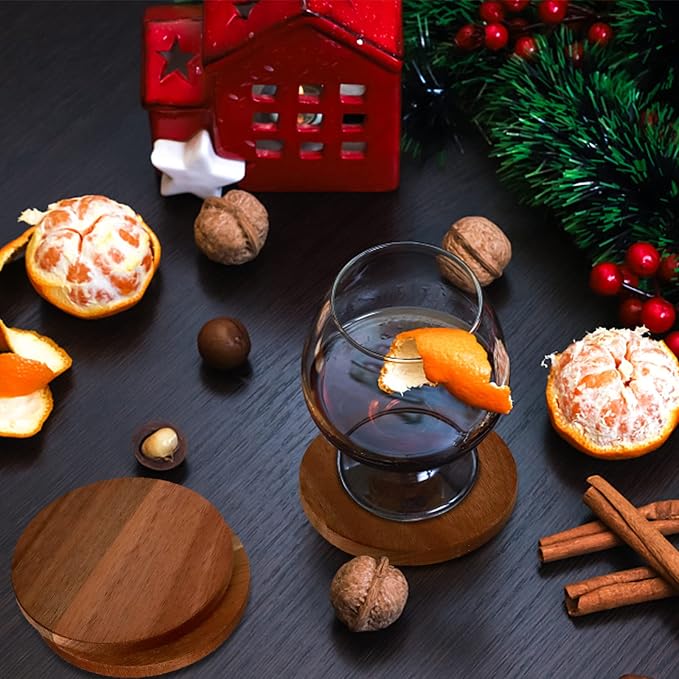 16 Pieces Unfinished Wood Coasters, 4 Inch Round Acacia Wooden Coasters - Image 6