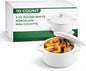 Restaurantware 3 Ounce Mini Cocotte 10 Oven-Safe Mini Dishes - Built-In Handles Microwave-Safe White Porcelain Mini Dutch Oven With Lid Dishwasher-Safe For Baking Appetizers Or Desserts