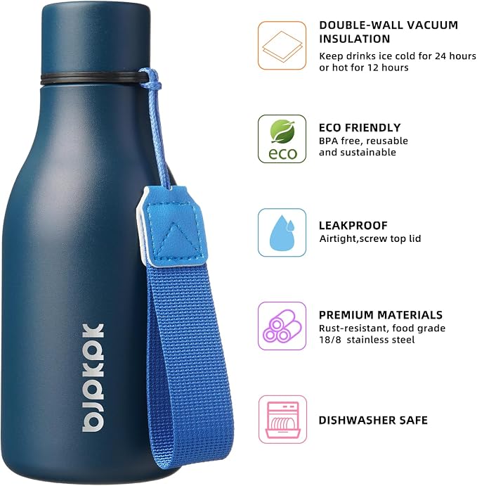 BJPKPK 12oz Insulated Water Bottle, Stainless Steel Bottle - Image 2