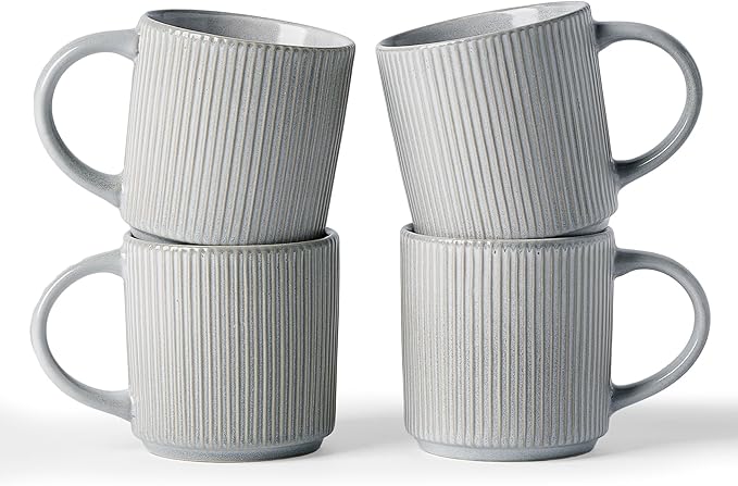famiware Coffee Mug Set for 4, Star 12 oz Catering Mugs Cup Set by Famiware