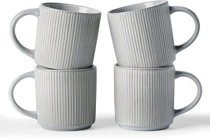 famiware Coffee Mug Set for 4, Star 12 oz Catering Mugs Cup Set by Famiware
