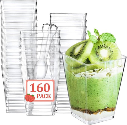 Eupako 160 Pack 5 OZ Plastic Mini Dessert Cups by Eupako