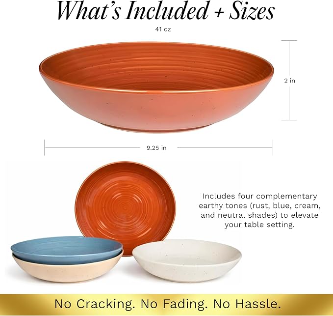 Sango Siterra Painter's Palette Stoneware Pasta Bowls – Pasta & Serving Bowls - Image 5