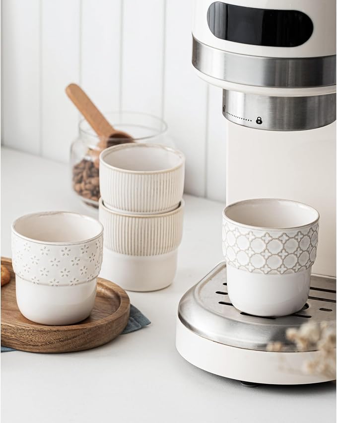 Espresso Cups Set of 2, 4oz Espresso Shot Cups, Mini Coffee Mugs Farmhouse Decor - Image 8