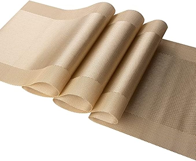 GIVERARE Table Runner, 12x53in Heat-Resistant Woven Vinyl Long Tabletop - Image 4