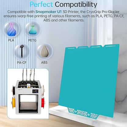 BIQU CryoGrip Pro Glacier Compatible with Snapmaker U1 3D Printer 276x304.5mm Panda Build Plate Double Sided Upgrade Plate Removable Surface Platform