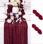 2 Pack Burgundy Cheesecloth Table Runner 17x108 Inch Boho Rustic Semi Sheer by Unknown