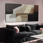 VAYIMDH Abstract Wall Art Wall Decor Living Room Contemporary Pictures Bedroom Brown Wall Art Black Artwork Geometry Decorations for Home Office 24”x48”