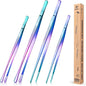 4 Pcs Fine Long Tweezer Tongs Professional Rainbow, 12'' and 10'' Stainless Steel for Kitchen, Food, Cooking, Repairing, Sea food and BBQ